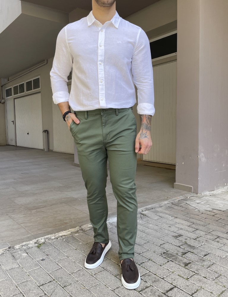 Lee Παντελόνι Chino Ελαστικό σε Slim Εφαρμογή Λαδί 112349317 φωτογραφία